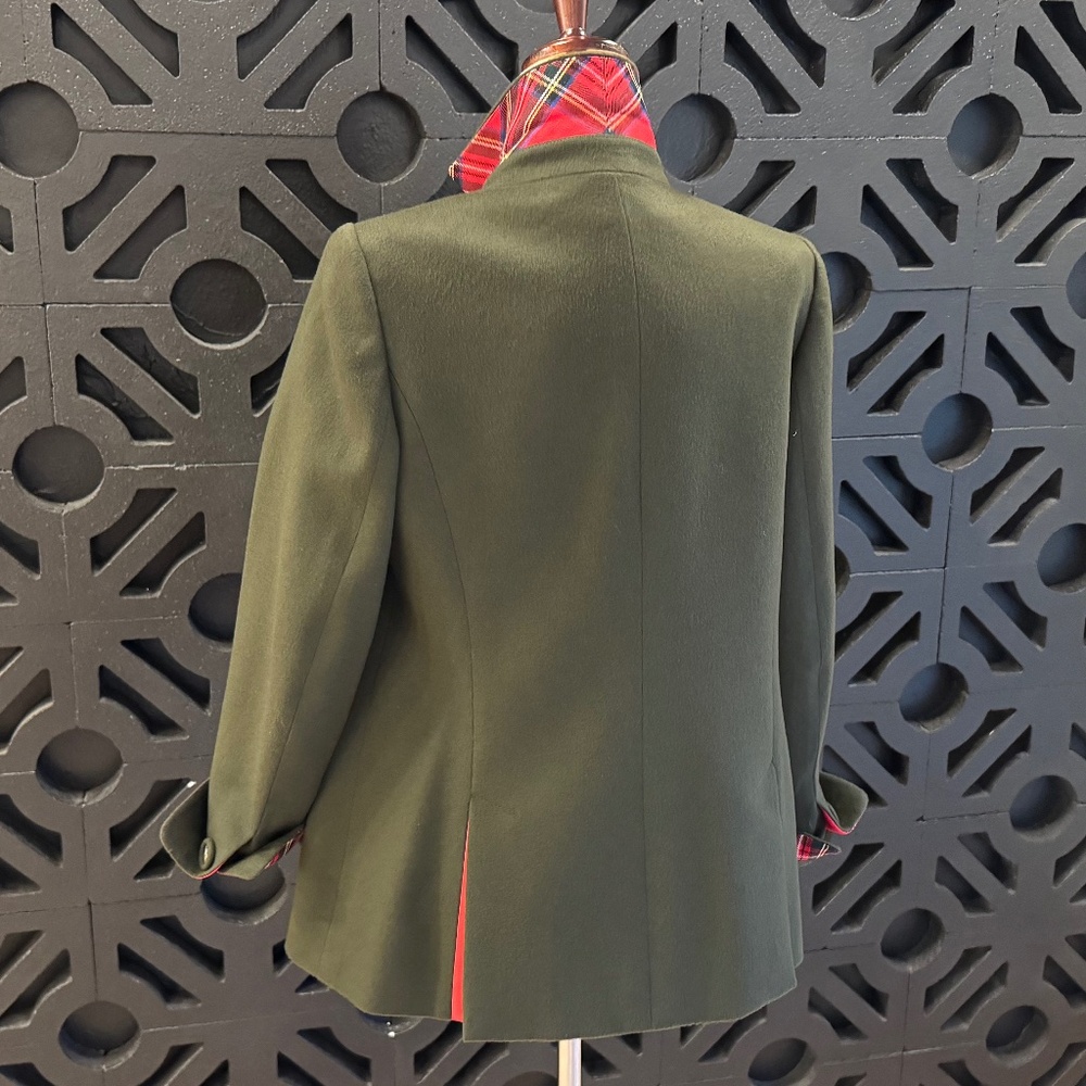 Algo | Green and Red Plaid Cashmere Blazer